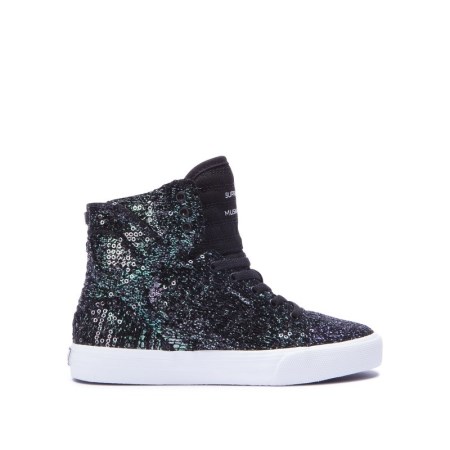 Supra Skytop Svart/Multicolor Høye Sneakers Barn [NO-4-P341]